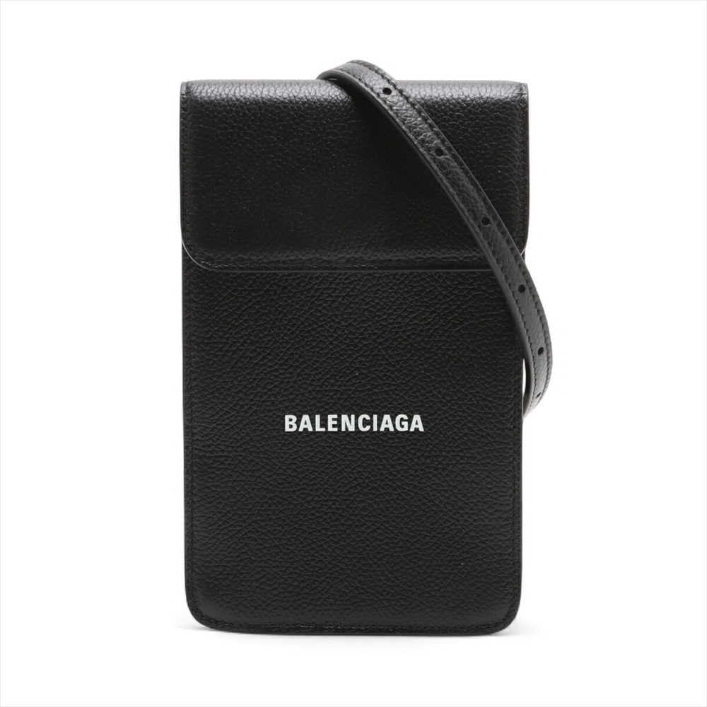 Balenciaga Leather Shoulder Bag Black